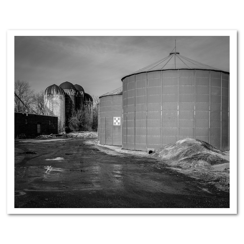 Anoka, MN Silos black & white Fine Art Print