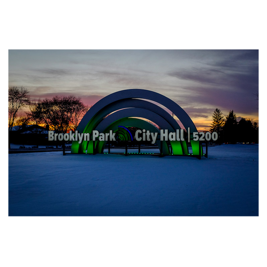Neon City Sign lit up at dusk Photo Print