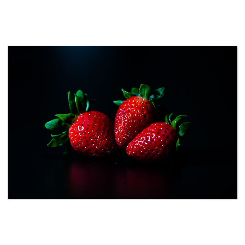 Shining Strawberries Photo Print, mounted Fuji Lustre, printed edge to edge