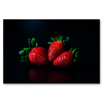 Shining Strawberries Metal Print, float-mounted, printed edge to edge