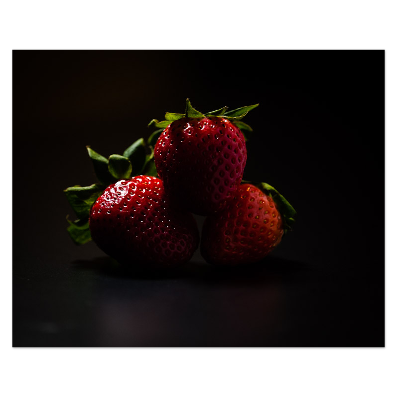 Strawberries In Shadow Photo Print, mounted Fuji Lustre, printed edge to edge