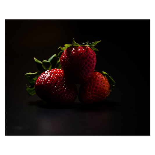 Strawberries In Shadow Photo Print, mounted Fuji Lustre, printed edge to edge