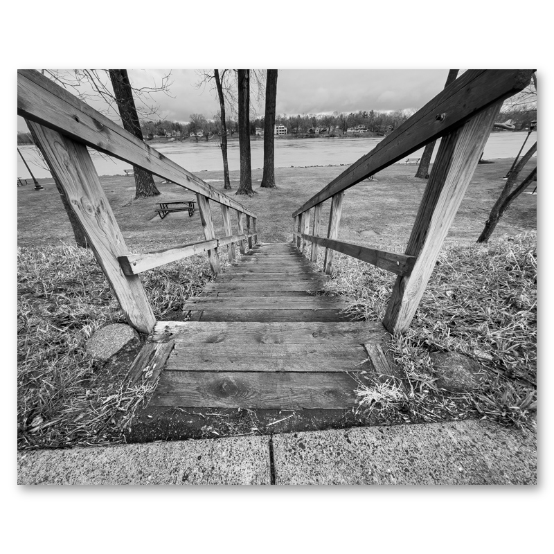 Stairs To Down There Metal Print, float-mounted, printed edge to edge