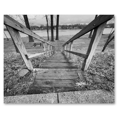 Stairs To Down There Metal Print, float-mounted, printed edge to edge