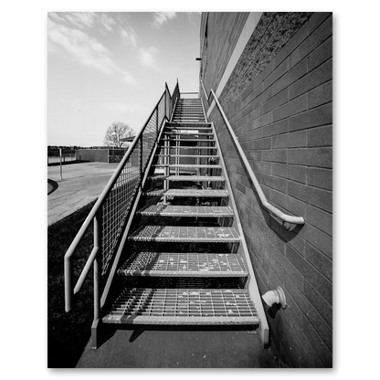 Stairs To Up There Metal Print, float-mounted, printed edge to edge