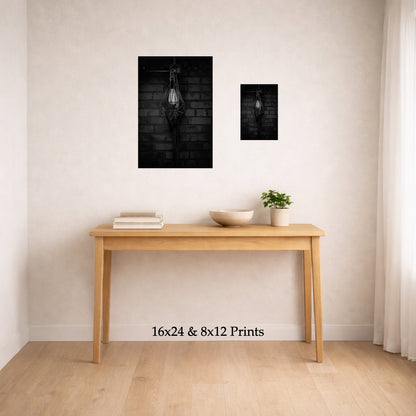 Ambient Light at 16x24 and 8x12 on a wall above a console table, shown to scale