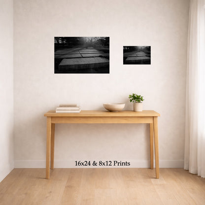 Groundwork at 16x24 and 8x12 on a wall above a console table, shown to scale